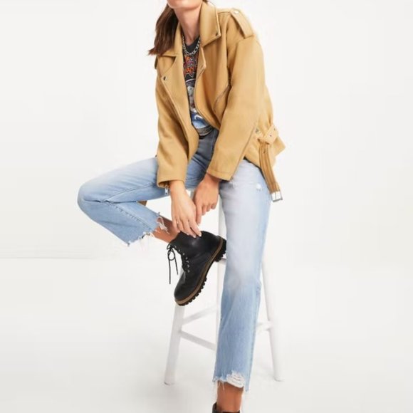 NWT HARLEY BIKER POCKETED JACKET IN CAMEL XS - Picture 5 of 10